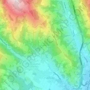 Topografische kaart Unterleidenberg, hoogte, reliëf