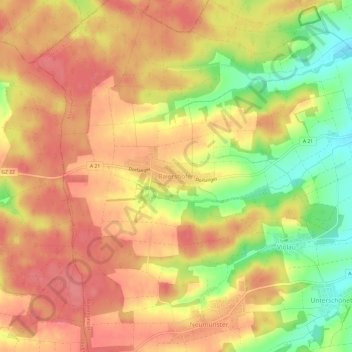 Topografische kaart Baiershofen, hoogte, reliëf
