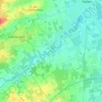 Topografische kaart Rotem, hoogte, reliëf