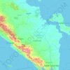 Topografische kaart South Sumatra, hoogte, reliëf