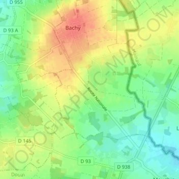 Topografische kaart Hôtel, hoogte, reliëf