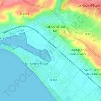 Topografische kaart Hameau de Bas, hoogte, reliëf