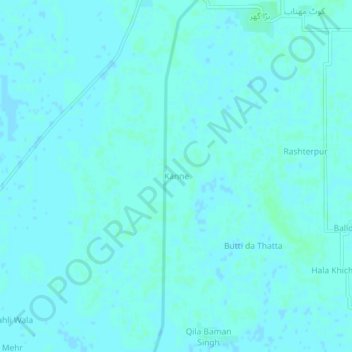 Topografische kaart Kanne, hoogte, reliëf