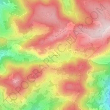 Topografische kaart Presles, hoogte, reliëf