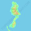 Topografische kaart Pulau Karakelong, hoogte, reliëf