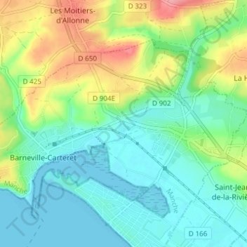 Topografische kaart Hameau Boudet, hoogte, reliëf