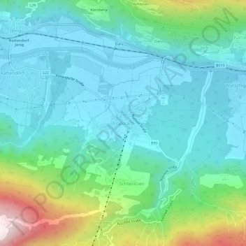 Topografische kaart Tröpolach, hoogte, reliëf