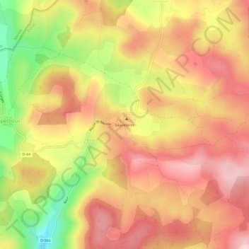 Topografische kaart Sauveterre, hoogte, reliëf
