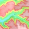 Topografische kaart Pajares, hoogte, reliëf