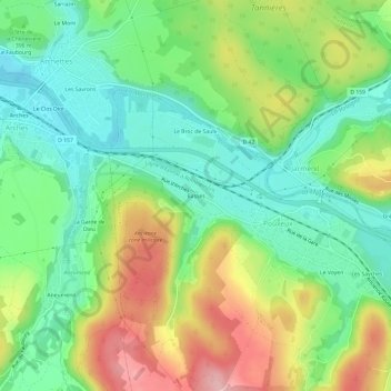 Topografische kaart Basses, hoogte, reliëf