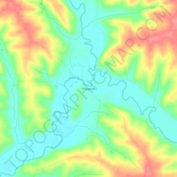 Topografische kaart Polsgrove, hoogte, reliëf
