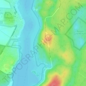 Topografische kaart Karlsberg, hoogte, reliëf