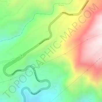 Topografische kaart El Cebadal, hoogte, reliëf