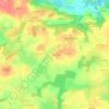 Topografische kaart Kervac, hoogte, reliëf