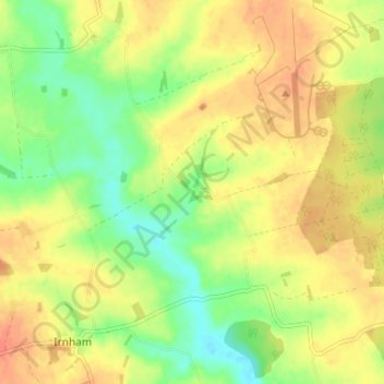 Topografische kaart Keisby, hoogte, reliëf