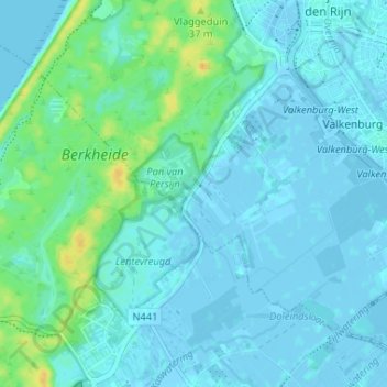 Topografische kaart De Pan, hoogte, reliëf