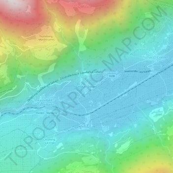 Topografische kaart Galsaun, hoogte, reliëf