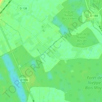 Topografische kaart Le Parc, hoogte, reliëf