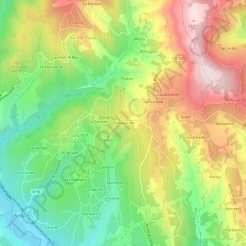 Topografische kaart Dalbepierre, hoogte, reliëf