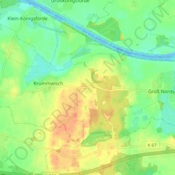 Topografische kaart Frauendamm, hoogte, reliëf