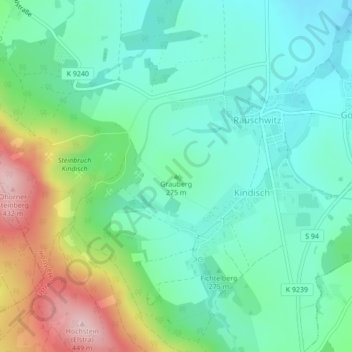 Topografische kaart Grauberg, hoogte, reliëf
