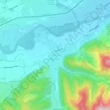 Topografische kaart Großlobming, hoogte, reliëf