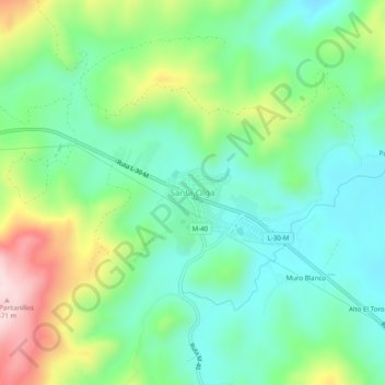 Topografische kaart Santa Olga, hoogte, reliëf