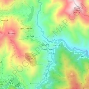 Topografische kaart Libo-Ong, hoogte, reliëf