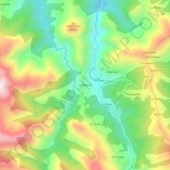 Topografische kaart La Matosa, hoogte, reliëf