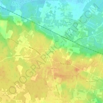 Topografische kaart Souley, hoogte, reliëf