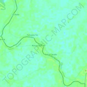 Topografische kaart 15 de Agosto, hoogte, reliëf