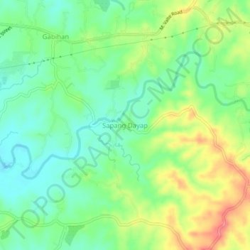 Topografische kaart Sapang Dayap, hoogte, reliëf