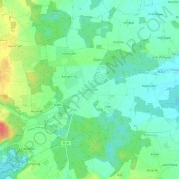 Topografische kaart Rabenden, hoogte, reliëf