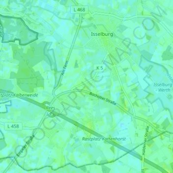 Topografische kaart Bruchschläge, hoogte, reliëf