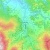Topografische kaart Korbielów Dolny, hoogte, reliëf