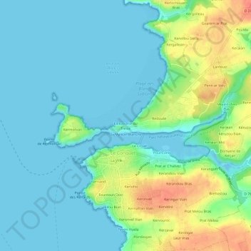 Topografische kaart La Batterie du Treize, hoogte, reliëf