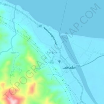 Topografische kaart San Jose, hoogte, reliëf