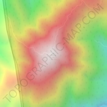 Topografische kaart Mount Kalawitan, hoogte, reliëf