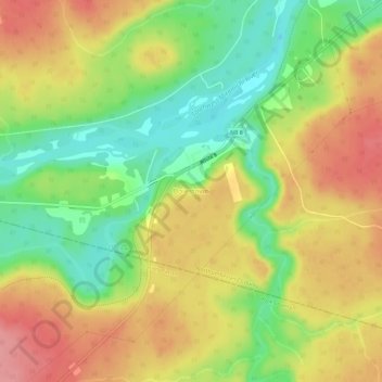 Topografische kaart Boiestown, hoogte, reliëf