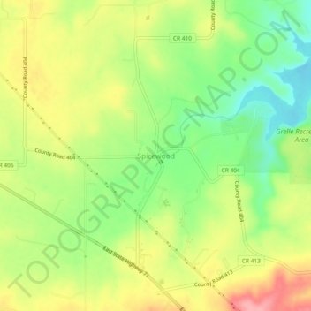 Topografische kaart Spicewood, hoogte, reliëf
