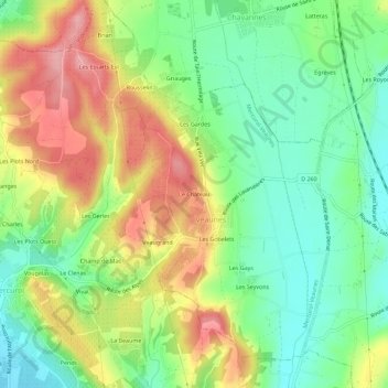 Topografische kaart Le Château, hoogte, reliëf