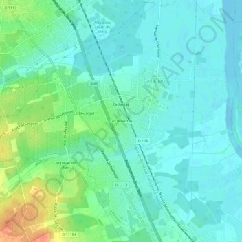 Topografische kaart Les Broustey, hoogte, reliëf