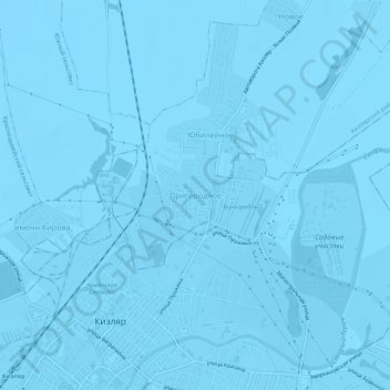 Topografische kaart Пригородное, hoogte, reliëf