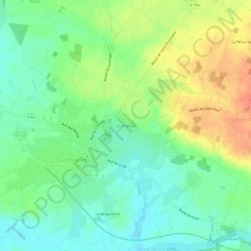 Topografische kaart Le Château, hoogte, reliëf