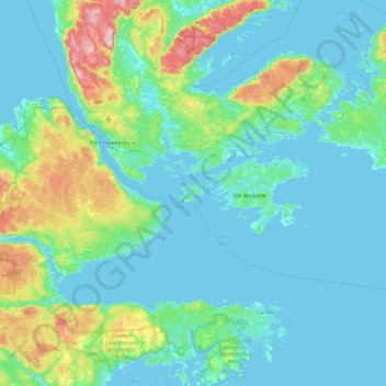 Topografische kaart Janvrin Island, hoogte, reliëf