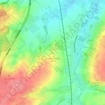 Topografische kaart Steenbeekdries, hoogte, reliëf