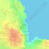Topografische kaart Keflavík, hoogte, reliëf