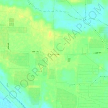 Topografische kaart Cunningham, hoogte, reliëf