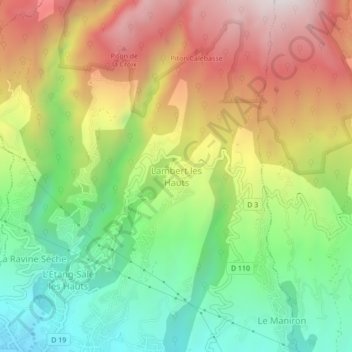 Topografische kaart Lambert les Hauts, hoogte, reliëf