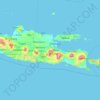 Topografische kaart East Java, hoogte, reliëf